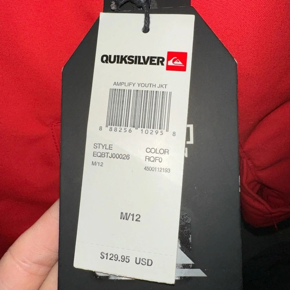 Quicksilver Boys M(12) Winter Jacket Red w detachable hood NWT - Picture 4 of 11